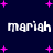 Dark blue background with scattered pink plus-shaped stars, two lines of white pixelated text reading "mariah mariah" and "mariah : mariah", static image.