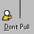pixelated icons showing a yellow-shirted figure with white head, each labeled 'Dont Pull' below; one icon has a question mark above the head and later frames show red splatter effects