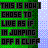 Green and purple pixelated text repeats 'THIS IS HOW I CHOSE TO LIVE AS IF I AM JUMPING OFF A CLIFF' across a of identical with small black symbols