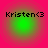 Four identical pixelated icons display 'Kristen<3' text over a green circular gradient on pink background.