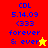 four pixelated displays text and symbols on red, orange, yellow, and orange backgrounds with blue text and colored stars
