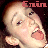 repeated pixelated images showing a person with light skin, dark hair, and red lips sticking out their tongue, each labeled 'Enin' in pink text above