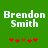 Green background with white pixelated text 'Brendon Smith' and five red/brown pixelated symbols below, showing animation changes in symbol positions.