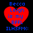 Red heart-shaped icon with blue text reading "Becca Leigh is my BFFL ILHSFM(" on black background, two versions with different heart opacity.