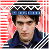 identical pixelated images showing a person in a dark blue collared shirt against a red patterned background with text overlays