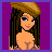 Pixel art contact sheet showing a cartoon female character's head, torso, and legs across three frames with text "hey every" and "body" on purple backgrounds.