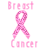 Pixelated pink breast cancer awareness ribbon with 'Breast Cancer' text above and below, displayed in two identical vertical arrangements on a white background.