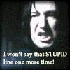 Six- of Harry Potter characters with overlaid text, featuring Snape, Lupin, and others in various poses and expressions