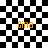 Black-and-white checkered background with four orange 'Gina' text elements, two of which are overlaid by -like distortion effects