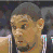 Animated sequence showing a basketball player's face and a basketball, with text changing from 'Tim' to 'Tim Duncan' on a light blue background.