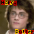identical cartoon-style headshots with brown hair and glasses, each labeled 'Harry' in red text above and 'Potter' in yellow text below