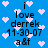 Blue background with pink pixelated hearts scattered throughout, black text reading 'i love derrek 11-30-07 a&f' arranged in vertical