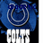 Blue and white Indianapolis Colts logo with 'COLTS' text, featuring partial blue text overlays reading 'dogetic', 'pond', and 'proud' across different frames.