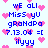 Pixelated blue text and pink hearts on a light background, repeating phrases with date and abbreviation.