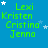 Blue background with green text listing names Lexi, Kristen, Cristina, Jenna and white stars scattered across the image.