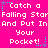 A bright pink background displays repeated white pixelated text reading "Catch a Falling Star And Put In Your Pocket!" with alternating cyan and purple star symbols.