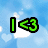 Pixelated text phrases in various colors on a blue background with white heart shapes, including "I <3", "My BFFS Forever", "Till the End <3".