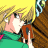 A 48x48 pixel animated buddy icon featuring a cartoon character with blonde hair and green clothing on the left, transitioning to a dark green background with bright green text reading "Original Icons .com" on the right.