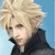 Pixelated anime-style character with spiky blonde hair and black high-collared jacket against light blue background, showing three distinct head angles.