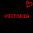 Red pixelated heart symbol above two identical red text strings on black background.