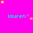 A bright pink background with repeated cyan text 'lauren' and scattered yellow and pink stars in a