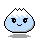 Four pixel-art water droplet icons with white snow caps, each displaying distinct facial expressions and subtle size variations against a gray background.