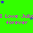 Green background with repeated pink text "I Love Julia forever" and scattered blue stars.