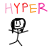 Pixelated stick figures with varied poses and expressions under the word 'HYPER' in multicolored letters, rendered in a low-resolution style.