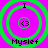Four identical circular icons with green concentric rings on a purple background, each containing a black 'I' at the top, a pixelated '<3' symbol in the center, and 'Myslef' text at the bottom.