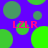 Purple background with green circles and red text 'LZLR' in four positions, some circles partially cut off.
