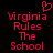 Red pixelated text on black background reads "Virginia Rules The School" with a red heart symbol above the first word.