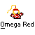 A 4x4 contact sheet of a pixel art animated icon featuring a red and white checkered character with yellow hair, showing sequential frame changes in smoke trails and green accents.