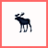 Pixelated dark blue moose-like creature stands facing left on white background with small heart symbol appearing below right.