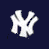 A dark blue background displays a white New York Yankees logo on the left, with multiple variations of 'yankee' and 'girl' text in pixelated font across three