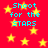 Red background with yellow stars and cyan text reading 'Shoot for the STARS' in pixelated font.