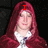 A person in a red hooded cloak with white trim appears across four , each displaying different text overlays