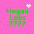 Green text 'Megan Luvs ????', pink background, four pixelated animations: heart, starburst, dots, and static.