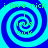 Four identical spiral patterns with blue and cyan colors, each containing green text reading 'i love nick' in multiple positions.