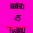 Pixelated text 'Kallan' appears above a stylized 'S' and red star-like shapes on a bright pink background.