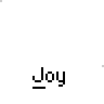 A 5x5 contact sheet of pixel art frames showing a Santa-hatted character in various poses with repeated "Joy" text below each frame, including one frame with speech bubbles reading "SANTA'S COMING!!!".