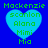 Four identical pixelated heart-shaped icons with green text on blue background, each displaying 'Mackenzie' at top and 'scanlon Alana Mimi Mia' below.