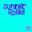 Pixelated text 'Summer Rulz!' in purple on cyan background with pink heart symbols, some hearts animated to change from solid to outlined states.