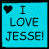 Animated icon with two blue displaying 'I LOVE JESSE!' text and a photo of a person with light brown hair