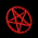 Red circular line art icons in a , each depicting a stylized star or pentagram with varying line density and shape, on a black background