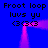 Blue background with repeated text and pink glowing shapes forming a frame-like structure, showing animation changes in the glow intensity.