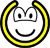 Pixelated smiley face with yellow and black border, white eyes with black pupils, gray background.