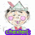 Pixelated cartoon character with green hat, pink cheeks, red bow tie, and tongue out; text overlays change across frames.