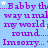 Animated icon with repeating purple text on light blue background, featuring small white stars and a gray rectangle in the bottom-right corner.