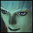Pixelated anime-style face with teal skin and blue eyes on left, black background with white text 'AnimeIM' and 'com' on right.