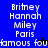 Pixelated text displays names Britney Hannah Miley Paris and 'famous fou' on blue and black backgrounds with small star symbols.